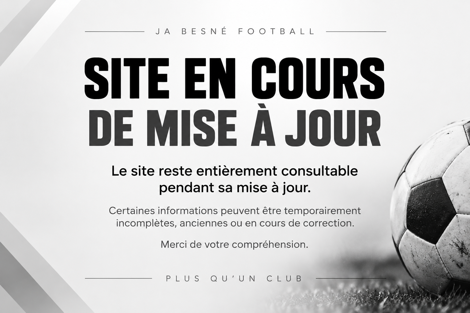 Notre site évolue
