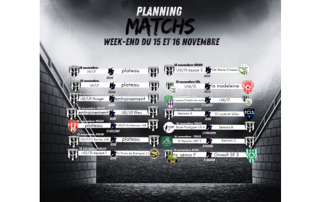 planning match et désignation arbitre