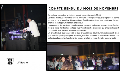 compte rendu du mois de novembre